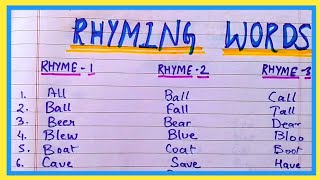 10 rhyming words in english for kids  10 Rhyming Words in English  Rhyming words [upl. by Acinyt306]