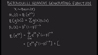 Moment Generating Function Bernoulli Distribution [upl. by Llerreg]