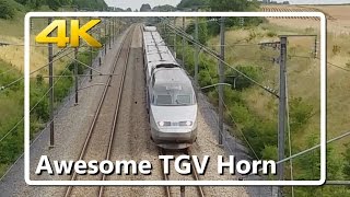 4k2160p video AMAZING HORN from High Speed TGV Train [upl. by Vescuso]