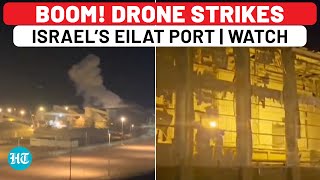 On Camera Drone Fired By Iraq’s Islamic Resistance Crashes Into Israel’s Eilat Port  Gaza War [upl. by Noorah]