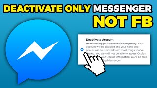 How To Deactivate Messenger Only Not Facebook 2024 [upl. by Den]