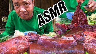 กินจุ๊ตับวัวดิบ ASMRเสียงกินตับสดๆ แจ่วขี้เพลี้ยสูตรเข้มข้น ซอยจุ๊ตับสดๆ [upl. by Goulder970]