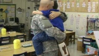 Soldier Dad Surprises Sons at School [upl. by Nehpets]