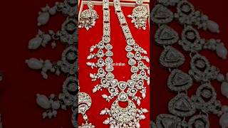 Bridal white stone jewelry necklace set wedding weddingjewellery necklacesforwomen yt [upl. by Farmer477]