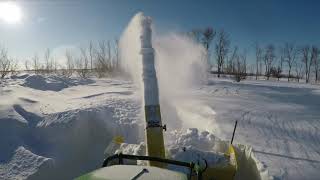 3919 JOHN DEERE 1025R SNOW BLOWING [upl. by Etnahc]