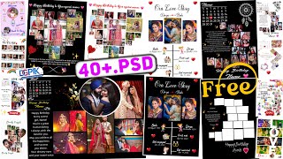 40 Free Anniversary and Birthday Customized Photo Frame PSD For Photoshop [upl. by Adniled]