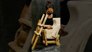 Girl Builds Bamboo Motorcycle P1 ndwoodart homemade [upl. by Saied]