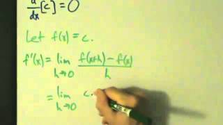 Calculus I  Derivative of a Constant is Zero  Proof and Two Examples [upl. by Stichter]