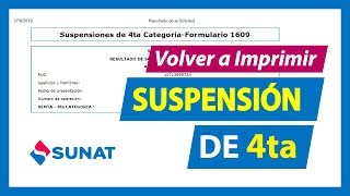 Volver a IMPRIMIR suspensión de cuarta categoría  2020 Actualizado [upl. by Kordula]