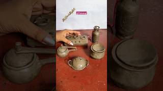 Making Mini Gas Oven amp Cooking Pots With Clay shorts [upl. by Lawler679]