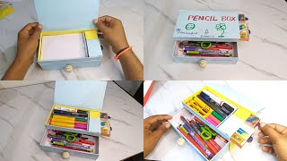 Diy pencil box  how To make pencil box from match box amp cardboard [upl. by Rabah632]