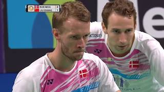 Danisa Denmark Open 2017  Badminton SF M4MD  BoeMog vs LiuZhang [upl. by Etaner137]