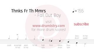 Fall Out Boy  Thnks Fr Th Mmrs Drum Score [upl. by Frohne]