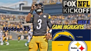 Madden 25 Steelers 20 vs Chargers 11 week 3 Game highlights [upl. by Dowdell]