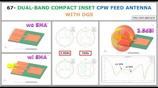 67 Dual Band Inset CPW Feed Antenna with DGS  Wave Port using SMA Connector or assign Plane [upl. by Keslie571]