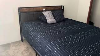 Gizoon Queen Platform Bed Frame Metal Bed Frame with Storage Headboard Review [upl. by Lanita70]