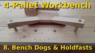 4Pallet Workbench part 8  Bench dog holes and wooden holdfasts [upl. by Ogg]