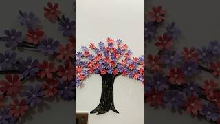 How to make beautiful paper tree craft🎄🎄Tree wall decor ideas shots craft love paper foryou [upl. by Gerladina872]