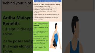 HOW TO DO ARDHA MATSYENDRASANA shorts ytshorts viralvideo motivation Health amp Beauty Zone Plus [upl. by Bills]