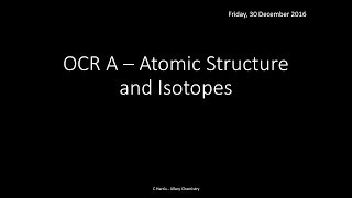 OCR A 211 Atomic Structure and Isotopes REVISION [upl. by Brathwaite]