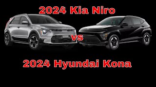 2024 Kia Niro EV Wind vs 2024 Hyundai Kona Electric SEL Side by Side Comparison [upl. by Armillia]