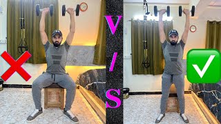 Standing vs seated Shoulder press shoulder overhead press shoulder dumbbell press shorts gym [upl. by Cailean735]