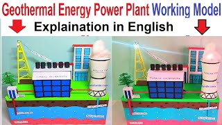 geothermal energy electricity generation working model explanation in english  diy  howtofunda [upl. by Yeznil]