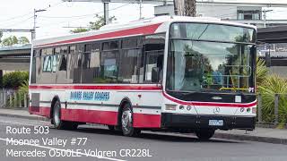 The Final Moonee Valley Route 503 Service  Moonee Valley 77 Mercedes O500LE Volgren CR228L [upl. by Peppy]