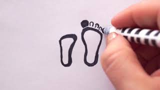 Fußabdruck von Mann und Frau zeichnen  How to draw foodprints Man and Woman  рисовать следы [upl. by Novyert]