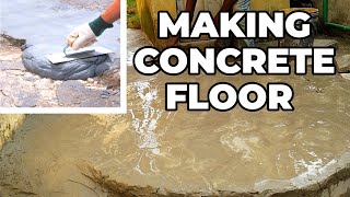 DIY Making Small CONCRETE FLOOR at Home  How to Pour A Concrete Floor  HOME HACKS myhomehacks [upl. by Corina]