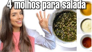 4 MOLHOS PARA SALADA CASEIROS  RECEITA FÁCIL [upl. by Cerys131]