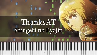 ThanksAT Attack on Titan Season 3 OST  Piano Cover  Sheet Music [upl. by Allan639]