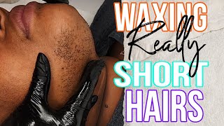 Lets Wax Her REALLY Short Chin Hair Hirsutism ChinWax BeardWax AdoreHerBeauty [upl. by Emeline]