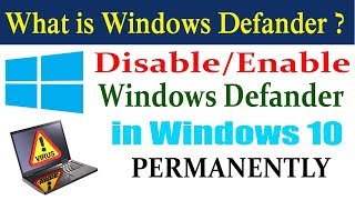 How to DisableEnable Windows Defender in Windows 10  turn off windows defender windows 10 2018 [upl. by Ecnarual]