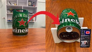 DIY Speaker Bluetooth  Making a beer mini keg Heniken [upl. by Gisser]