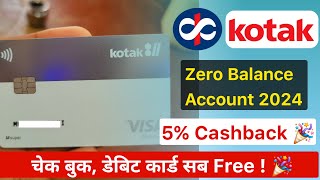 Kotak Mahindra Bank ZERO Balance Open Offline  5 Cashback  Best Zero Balance Account [upl. by Idnak224]