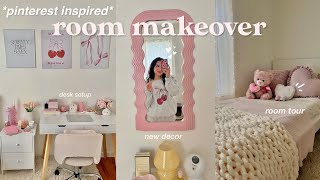 ULTIMATE AESTHETIC ROOM MAKEOVER ⭐️🩰 pinterest inspired transformation ✨ [upl. by Eelsnia]