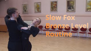 Slow Foxtrot Bronze Level Choreography  Feather Finish Reverse Turn [upl. by Gellman]