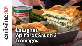 Lasagnes épinards Sauce 3 fromages [upl. by Yblok531]