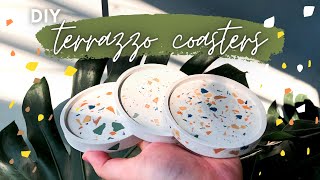 Terrazzo Style Coasters DIY  Easy and Affordable Home Decor [upl. by Navak468]