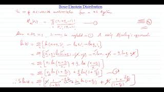 Bose Einstein Distribution Function [upl. by Atal]