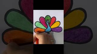 How to Draw a Colorful Peacock Easy StepbyStep Tutorial  Rainbow Art Shorts peacockdrawing [upl. by Ameekahs755]