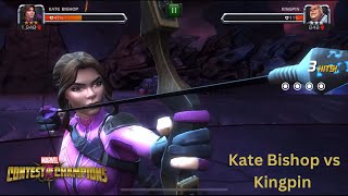 Marvel Contest of Champions Kate Bishop vs Kingpin Gameplay [upl. by Ecyal189]