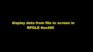 display data from file to screen in RPGLE as400 [upl. by Ahsiryt]