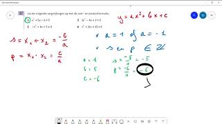 som en product formules toepassen om nulpunten van tweedegraadsverglijkingen te bepalen deel 1 [upl. by Huntingdon]