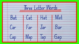 Three Letter Words in English  3 Letter Words in English  Three Letter Words Phonics Sound [upl. by Dore654]