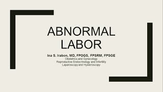 Abnormal Labor [upl. by Massingill]