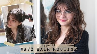 My Simplified 2A Wavy Hair Routine amp Trying Flax Seed Gel 🎀 [upl. by Jeanne]