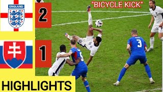 Jude Bellingham BICYCLE KICK ⚪ England vs Slovakia 2 1 HIGHLIGHTs  all Goals Foden Kane goal [upl. by Carlyn]