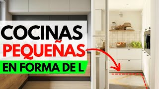 COCINAS PEQUEÑAS en L  Ideas para Cocinas Pequeñas y Modernas en Forma de l o Tipo ele [upl. by Adnalor]